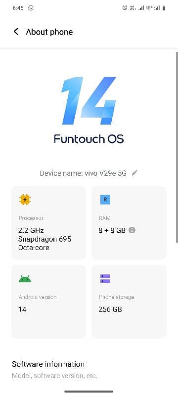 vivo V 29e 5g 256 gb 10/ 10 3