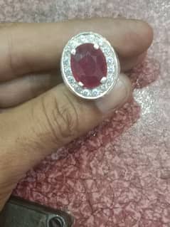 Silver ring Ruby stone