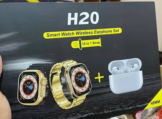 H20 Smart Watch Wireless Earphones Set 10 In 1 Strap 3