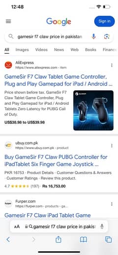 F7 Claw tablet game controller