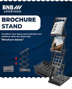 Brochure display stand, Folding catalogue holder, Magzine shelf, Racks