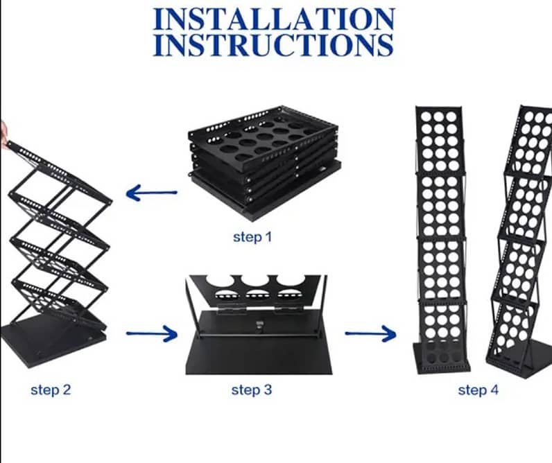 Brochure display stand, Folding catalogue holder, Magzine shelf, Racks 1