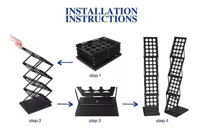 Brochure display stand, Folding catalogue holder, Magzine shelf, Racks 4