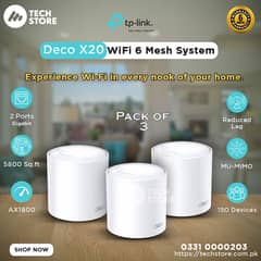 TP-Link  Whole Home Mesh Router Wi-Fi 6 Deco X20 (3 Pack) With Box