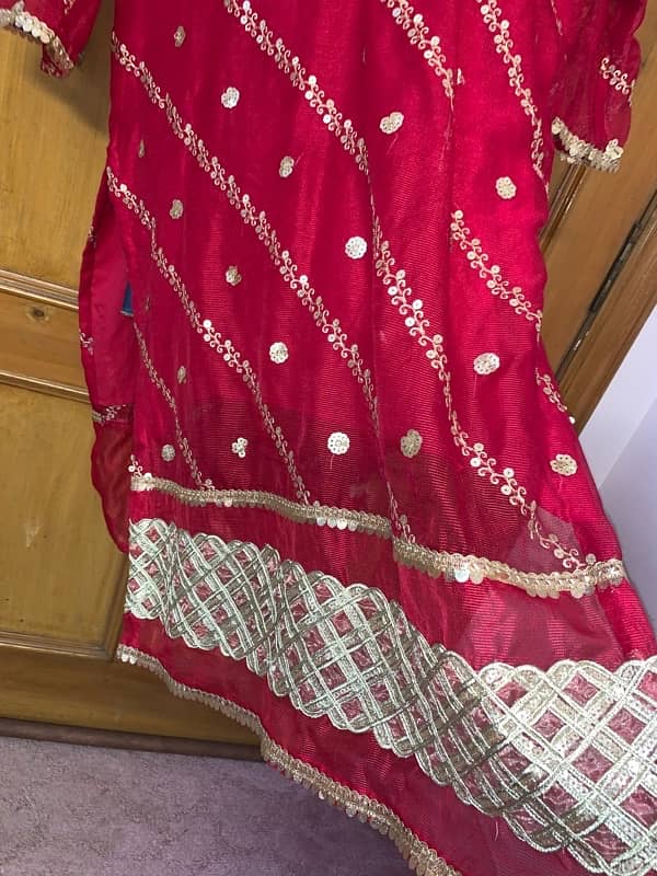 pink fancy dress for dholkis 3 pcs 1