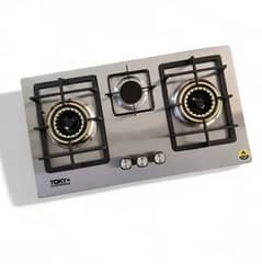 Tokyo 3 Burner silver Stainless Steel Hob