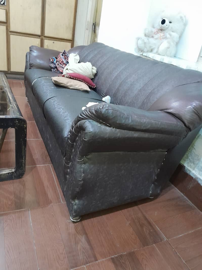 Brown leather sofa 2