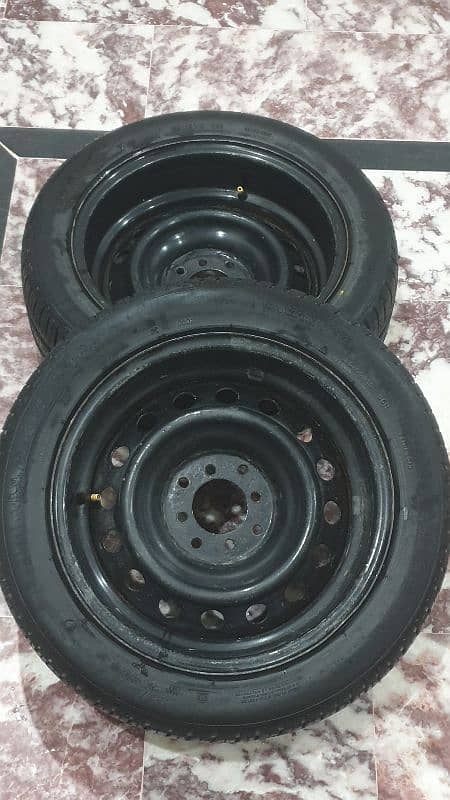 2 deep dish rim with tyres 15 inch 6