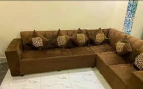 7 seater L Shape Sofa Set with Design cushions and  Matching Colours