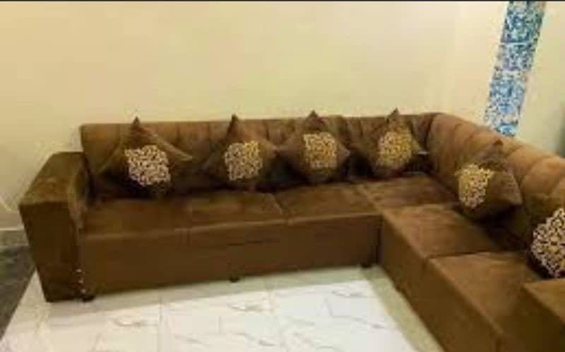 7 seater L Shape Sofa Set with Design cushions and  Matching Colours 0