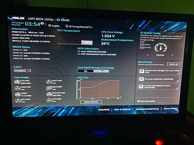 i5 7600k Processor, Z270-A Rgb Motherboard, Corsair 16gb Ram 4