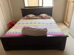 Wooden Bed Available For Sale With Mattress!