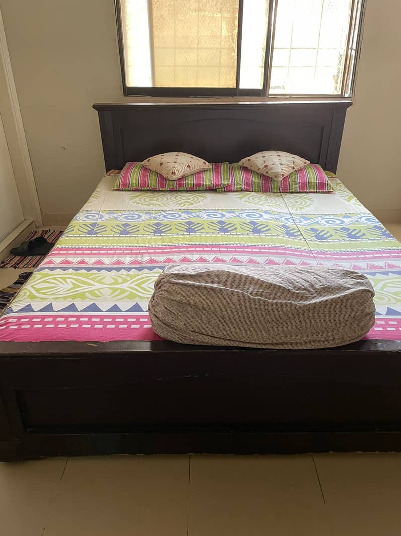 Wooden Bed Available For Sale With Mattress! 1