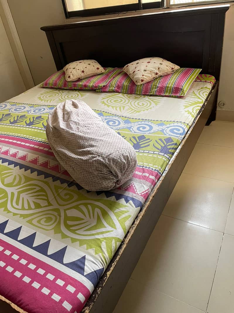 Wooden Bed Available For Sale With Mattress! 3