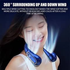 Neck Portable Bladeless Neck Fan 5-Speed Levels, 360° Rotatable Design 0