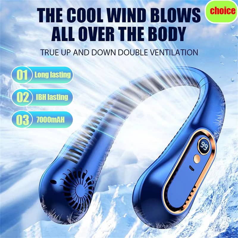 Neck Portable Bladeless Neck Fan 5-Speed Levels, 360° Rotatable Design 2