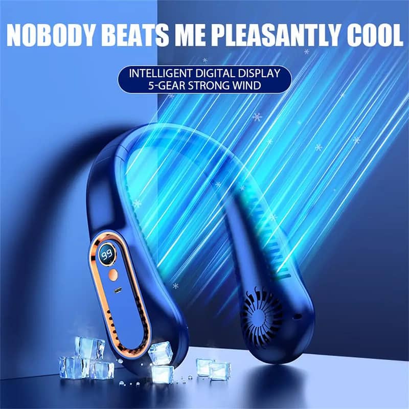 Neck Portable Bladeless Neck Fan 5-Speed Levels, 360° Rotatable Design 3