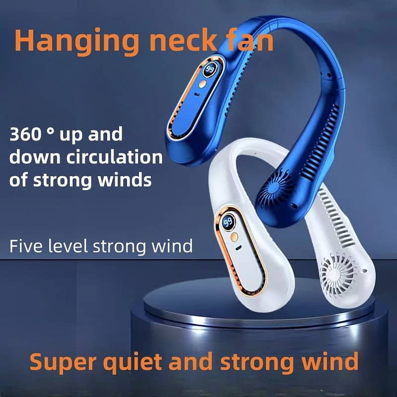 Neck Portable Bladeless Neck Fan 5-Speed Levels, 360° Rotatable Design 7