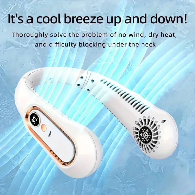 Neck Portable Bladeless Neck Fan 5-Speed Levels, 360° Rotatable Design 11