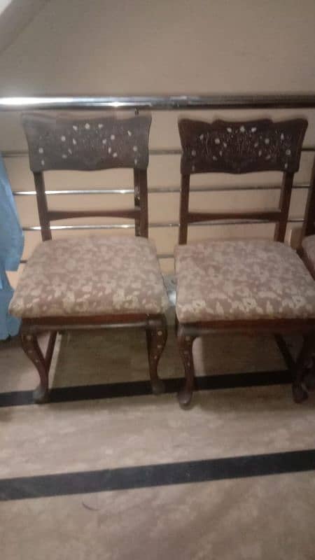 wooden dining table with 6 chairs 2