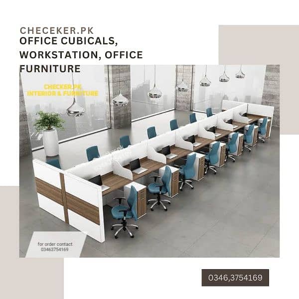 office table, workstation, cubical, chair, partition, conference table 8