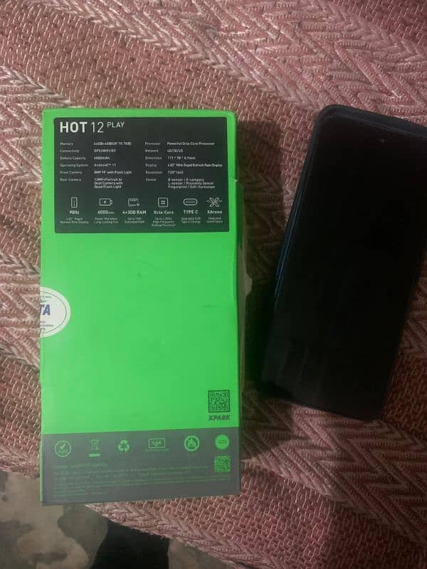 Infinix hot12 play 4+1/64 box no charger 03224005915 9