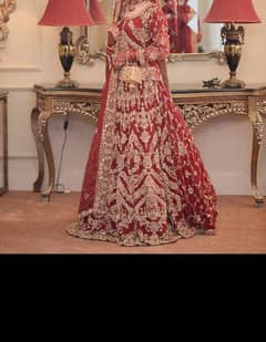 bridal lehnga on pure crinkle chiffon