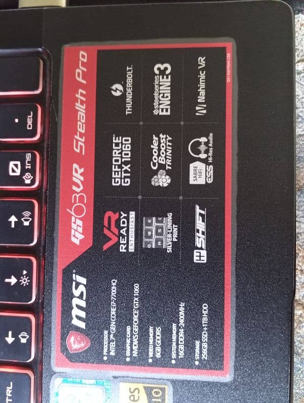 MSI GS stealth Pro gaming laptop and workstation in V. Good condition 8