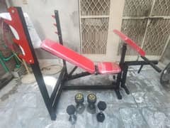 Bench press 4 in 1 with 2 dumble set 0