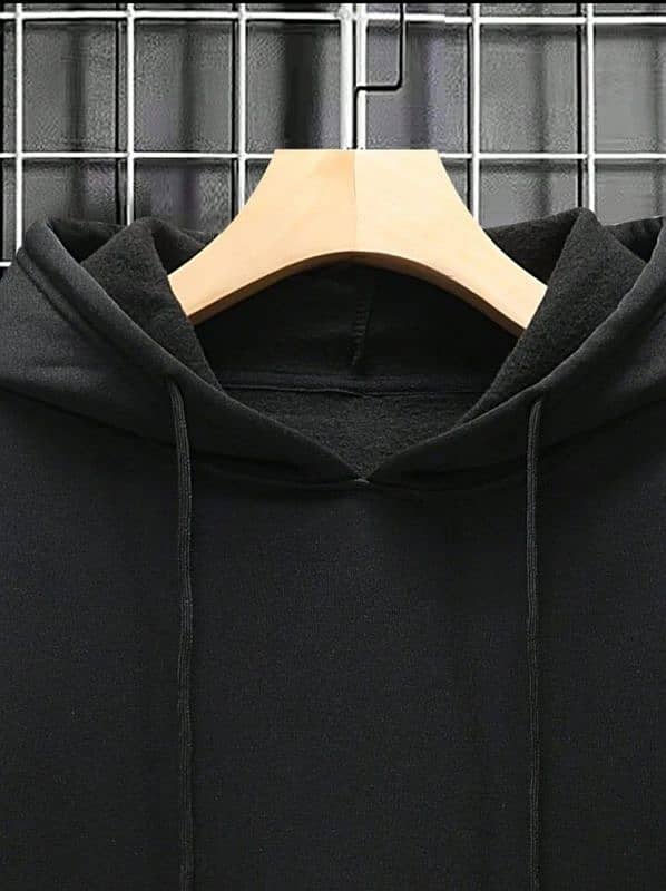 Man fleece plain hoodies 2