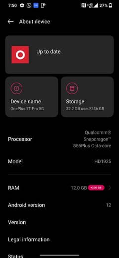 Exchange_Oneplus 7t pro 5G_12+256GB_PUBG 90fps