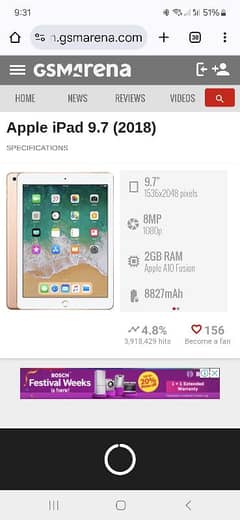 Apple ipad 6 6th generation 32gb