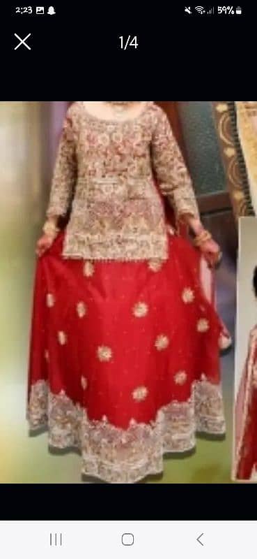 bridel wear Lehnga kurti With heavy work of tila And stone 1