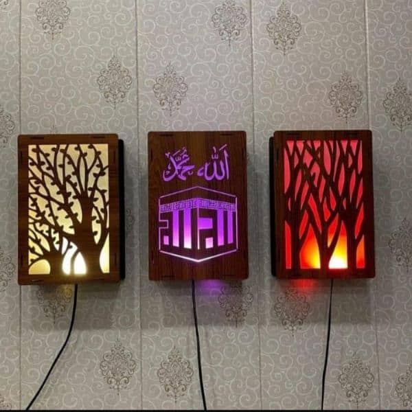 3 pcs islamic lamps with multi color led 4