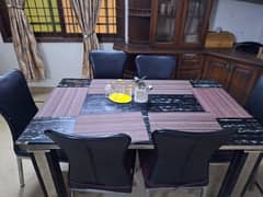 Marble top Dining table with 6 chairs