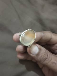 Aqeeq silver ring