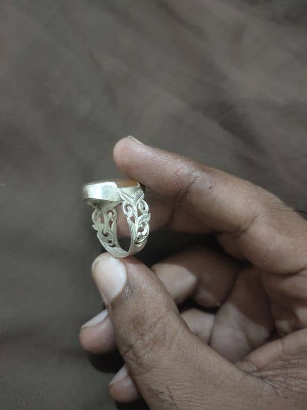 Aqeeq silver ring 4