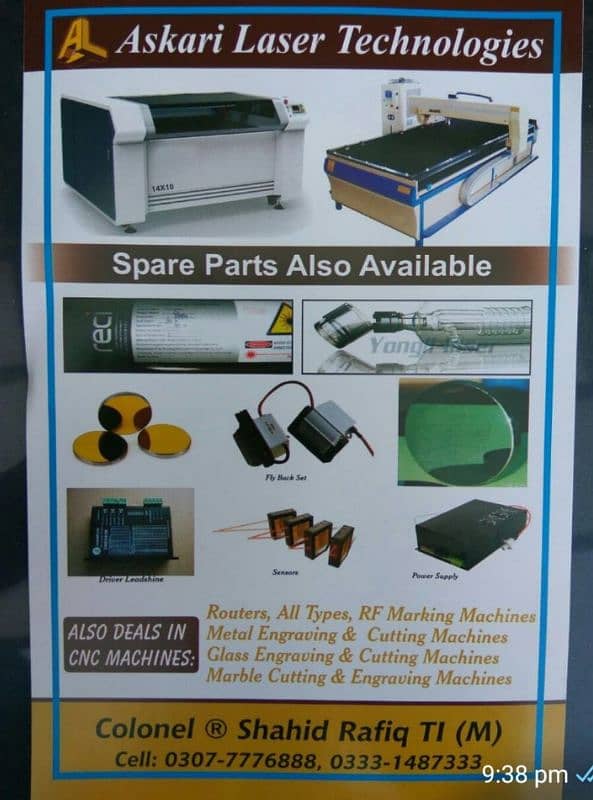 Parts of CNC Plasma, Laser engraving machine & Spindles 4