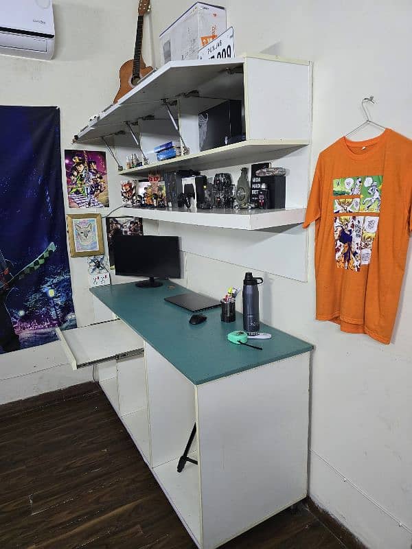 2 Bedroom Computer desks with shelves and storage cabinet. 3