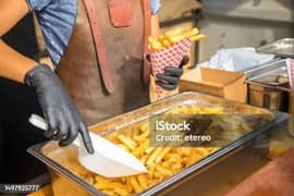 Burger and fries stall ka liya chef ki zaroort ha