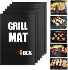 BBQ GRILL MAT SET OF 6 PIECES Size 15.8 by 13 inch