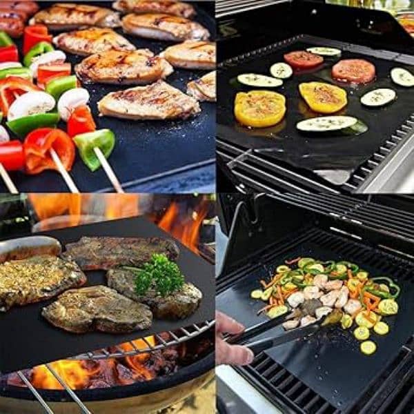 BBQ GRILL MAT SET OF 6 PIECES Size 15.8 by 13 inch 5