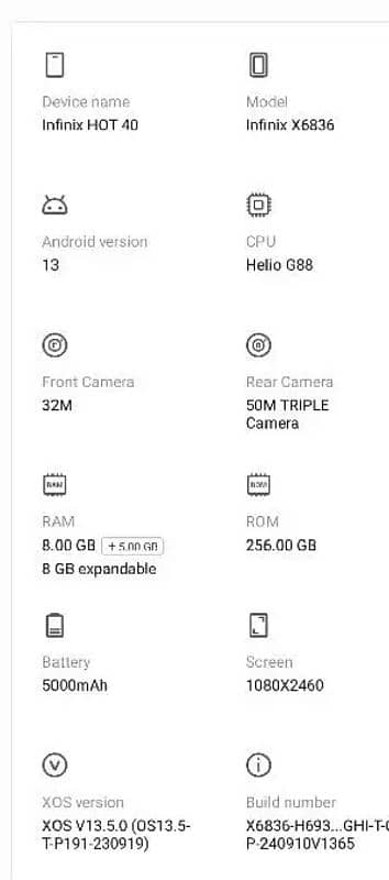 Infinix Hot 40 16+256GB Complete Box 2