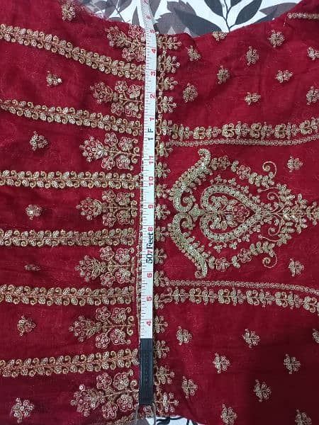 Embroidered Branded Red Maxi/long frock/ Nikkah Bridal Formal 3