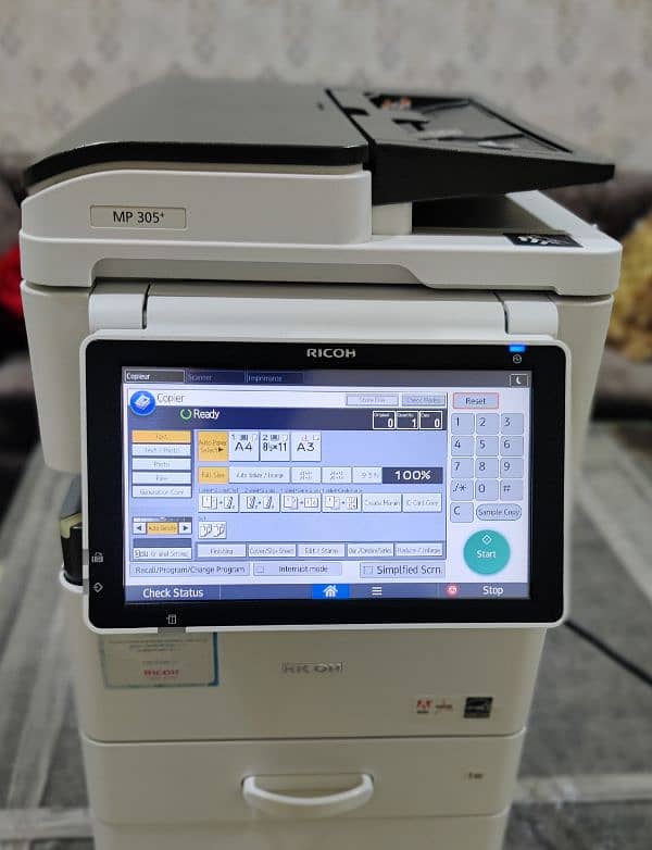 Ricoh 305+ A3 size wifi recondition all in one photocopier 1