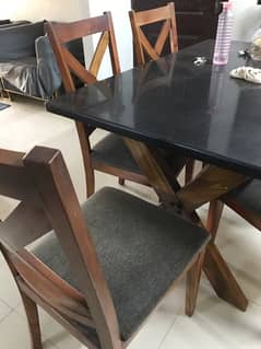 dinning table with granite  top and 6 chairs 0