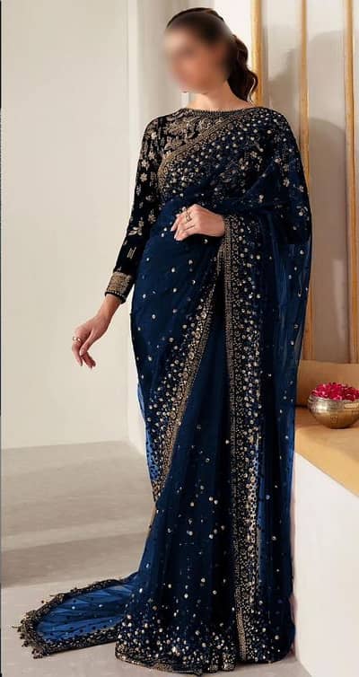 saree on Net fabric and party wear dresses