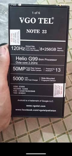 VIGO TEL note 23  /8/256      8 gb extand