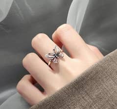 Butterfly Adjustable Silver Rings For Girls