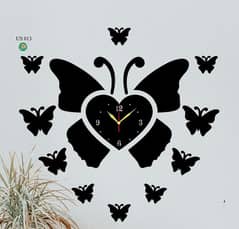 Beautiful Butterfly Art MDF Wood Wall Clock